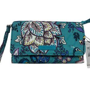 Vera Bradley Peacock Garden Teal Smartphone Wristlet- RFID - NWT